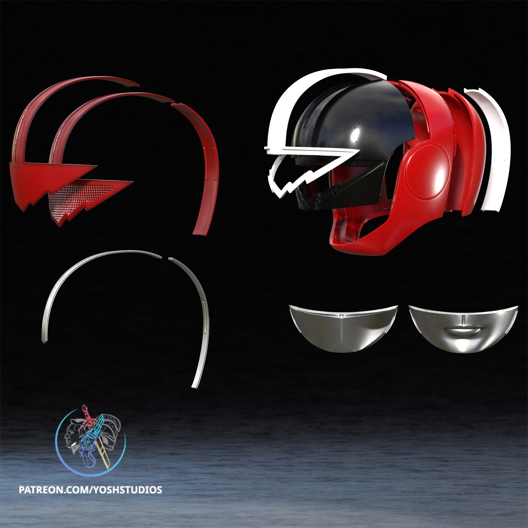 Crimson Chrono Helmet