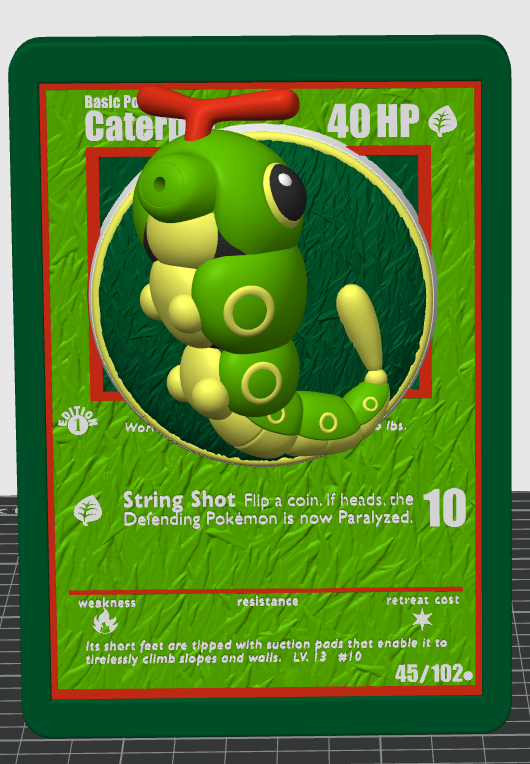 Caterpie 3D Card