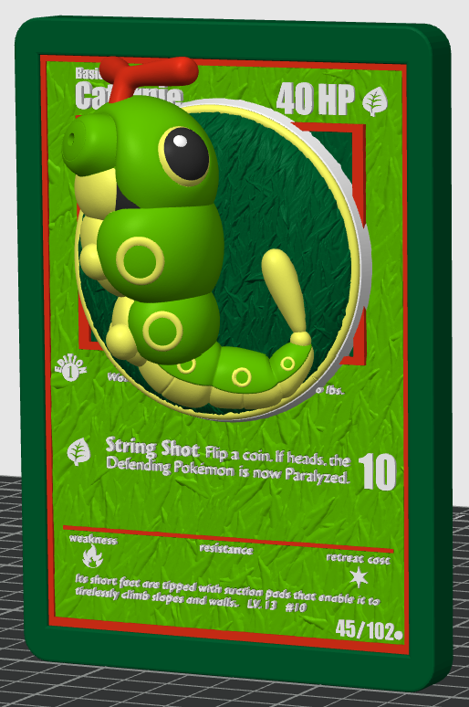Caterpie 3D Card